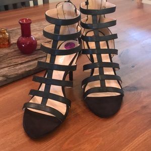 Nine West Glitzz Gladiator Heels, Size 8.5 M
